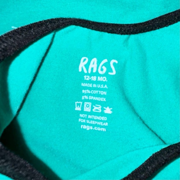 RAGS Treehouse Romper Sz 12-18m Turquoise Teal - Picture 2 of 4